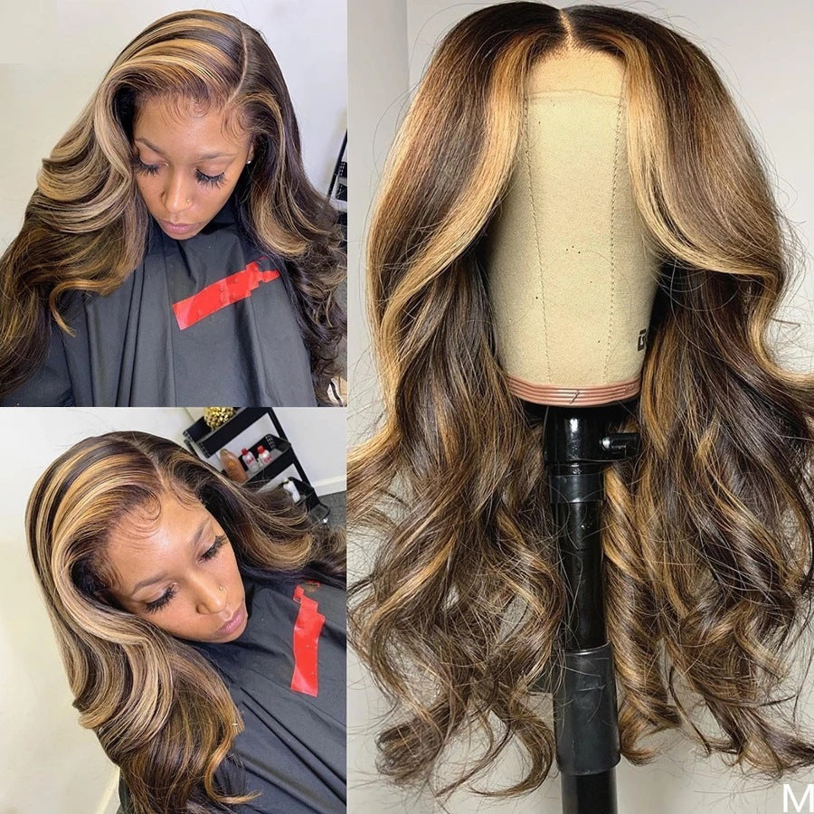Medium And Long Curly Fashion Female Big Wave Real Human Hair Wig Medium And Long Curly Fashion Female Big Wave Real Human Hair Wig